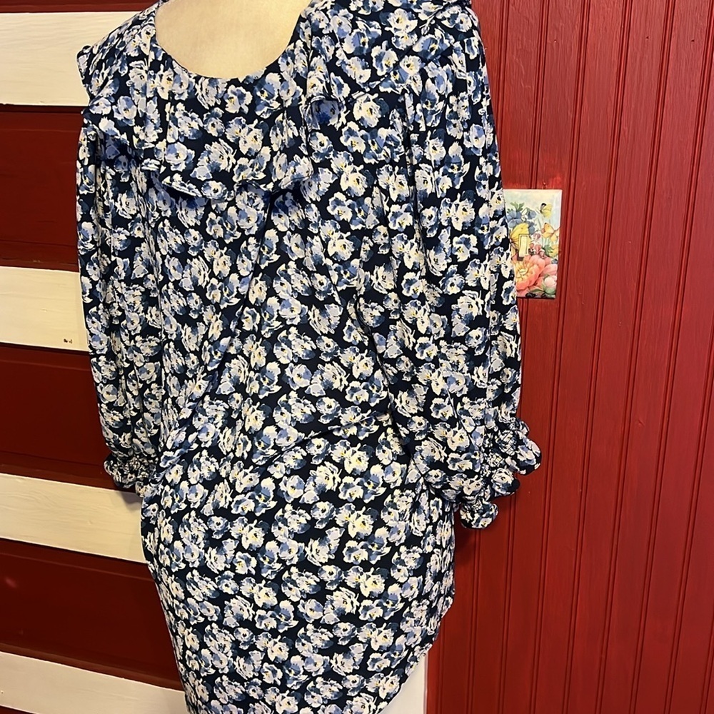 Ralph Lauren Blue Floral Women's Top XXL - Picture 4 of 8